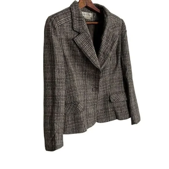 Gloria Vanderbilt Tweed Striped Two-Button Lined Suits Blazer Multicolor Size 12 - Picture 3 of 8